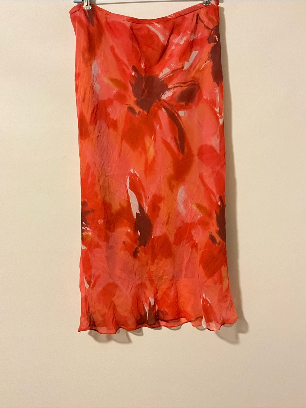 Giorgio Fiorline Women’s XL Floral Ruffle Hem Stretch Skirt Multicolor